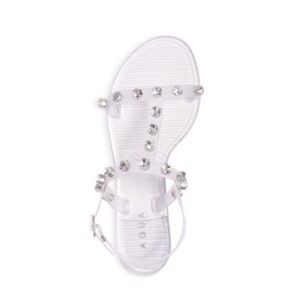 Aqua Silver-Studded Clear Sandals Size 10 NWT With Box.